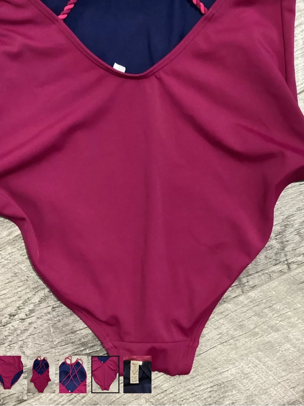 Boden Low Back Magenta Swimsuit